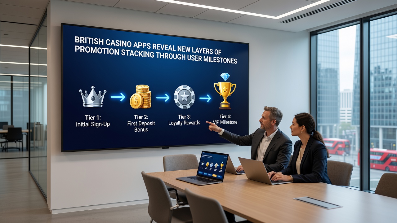 Infographic showing milestone progression and stacked reward layers in casino applications
