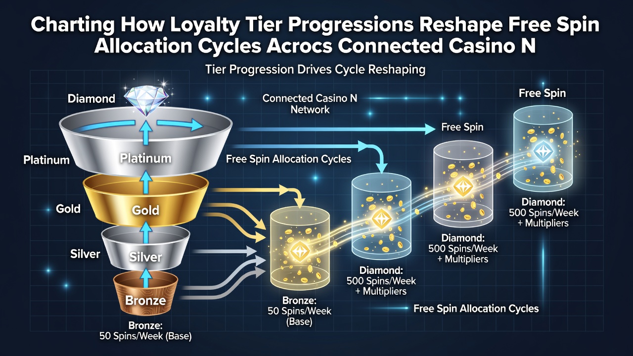 Data visualization of free spin allocation changes linked to loyalty tier advancements