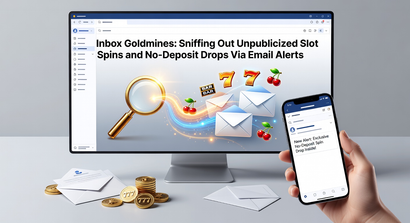 Close-up of a mobile inbox overflowing with slot bonus alerts, showing subject lines like 'Your Exclusive 30 Free Spins Await' and operator logos