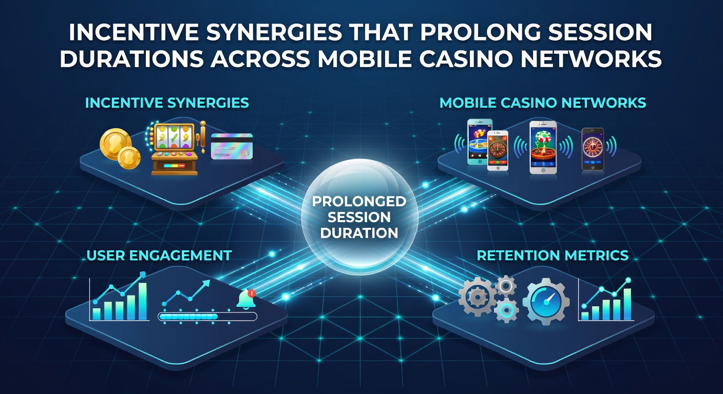 Network diagram illustrating interconnected mobile casino platforms with bonus flow arrows and user session pathways