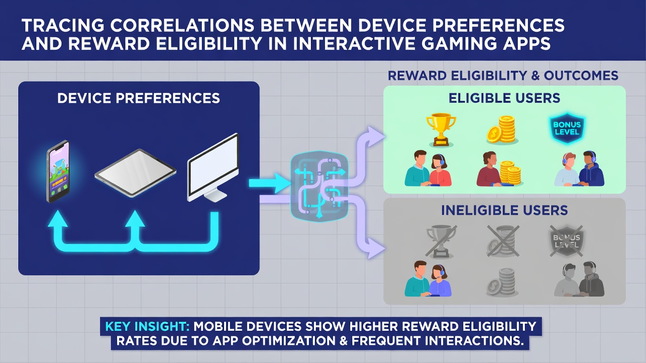 Data visualization charts showing device usage statistics alongside reward eligibility metrics in gaming apps