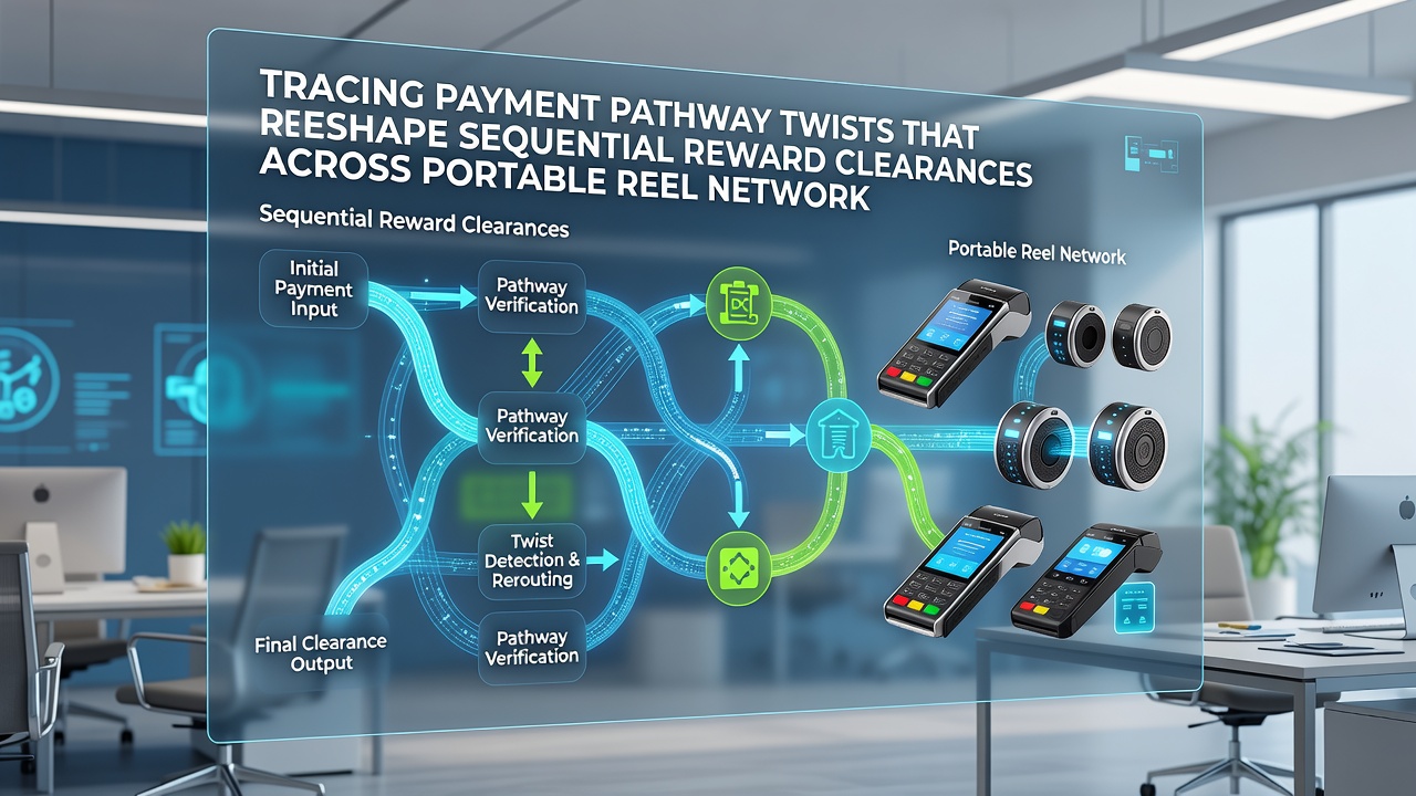 Illustration of sequential reward clearances moving across interconnected mobile reel platforms
