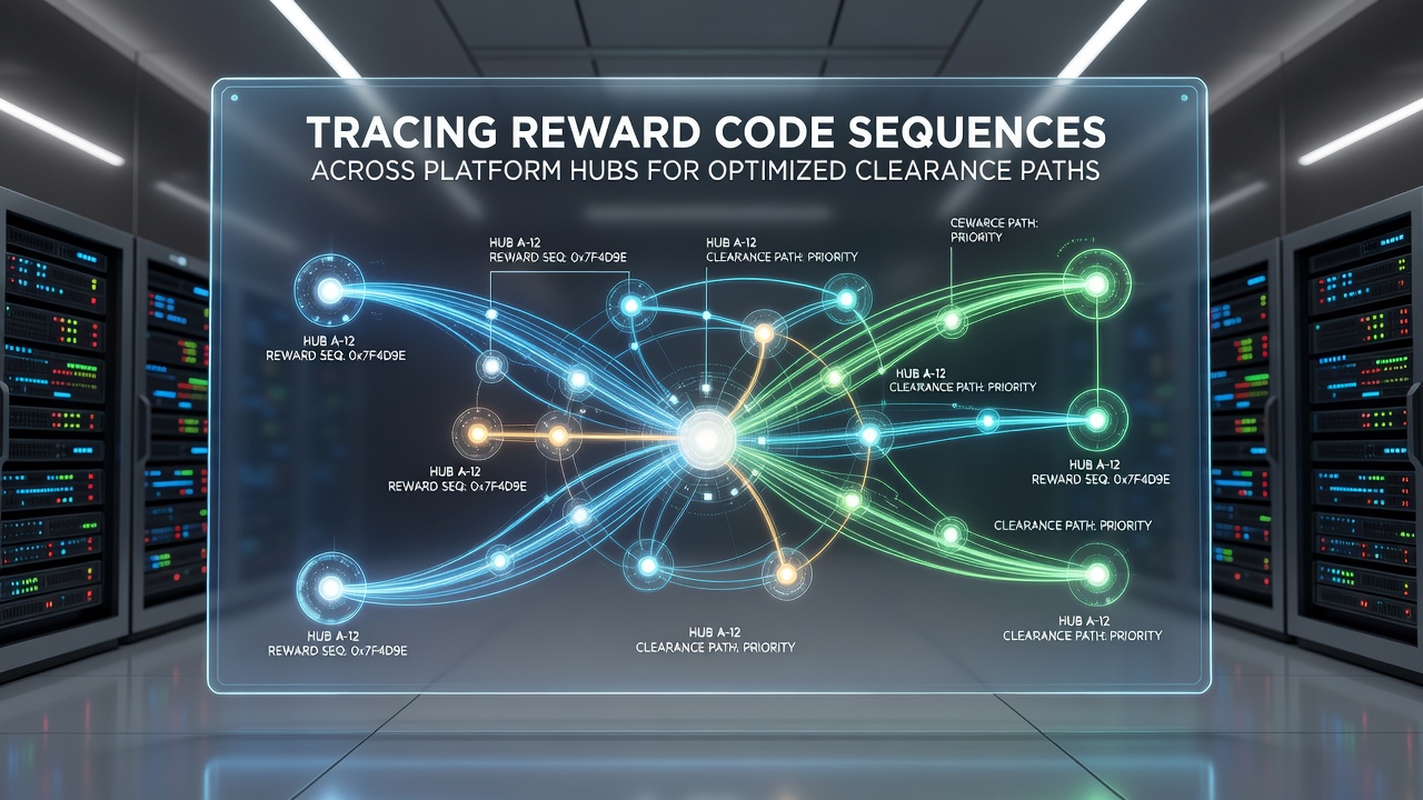 Flowchart illustrating optimized clearance paths between slot platform hubs and reward code tracking points