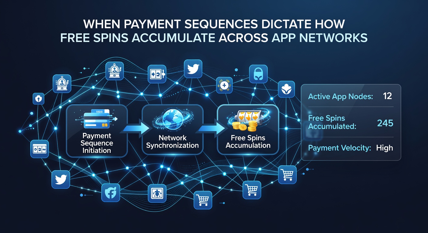 Diagram showing how sequential payments link free spins between different slot applications